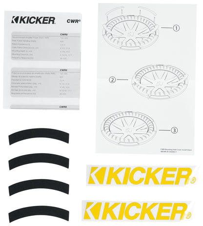 Kicker 48CWR84 COMPR8 600w 8" DVC Car Audio Subwoofer Sub+Mono Amplifier+Amp Kit