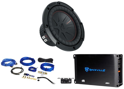 Kicker 48CWR84 COMPR8 600w 8" DVC Car Audio Subwoofer Sub+Mono Amplifier+Amp Kit