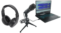 Rockville Z-Stream USB Microphone + Samson SR350 Headphones Bundle