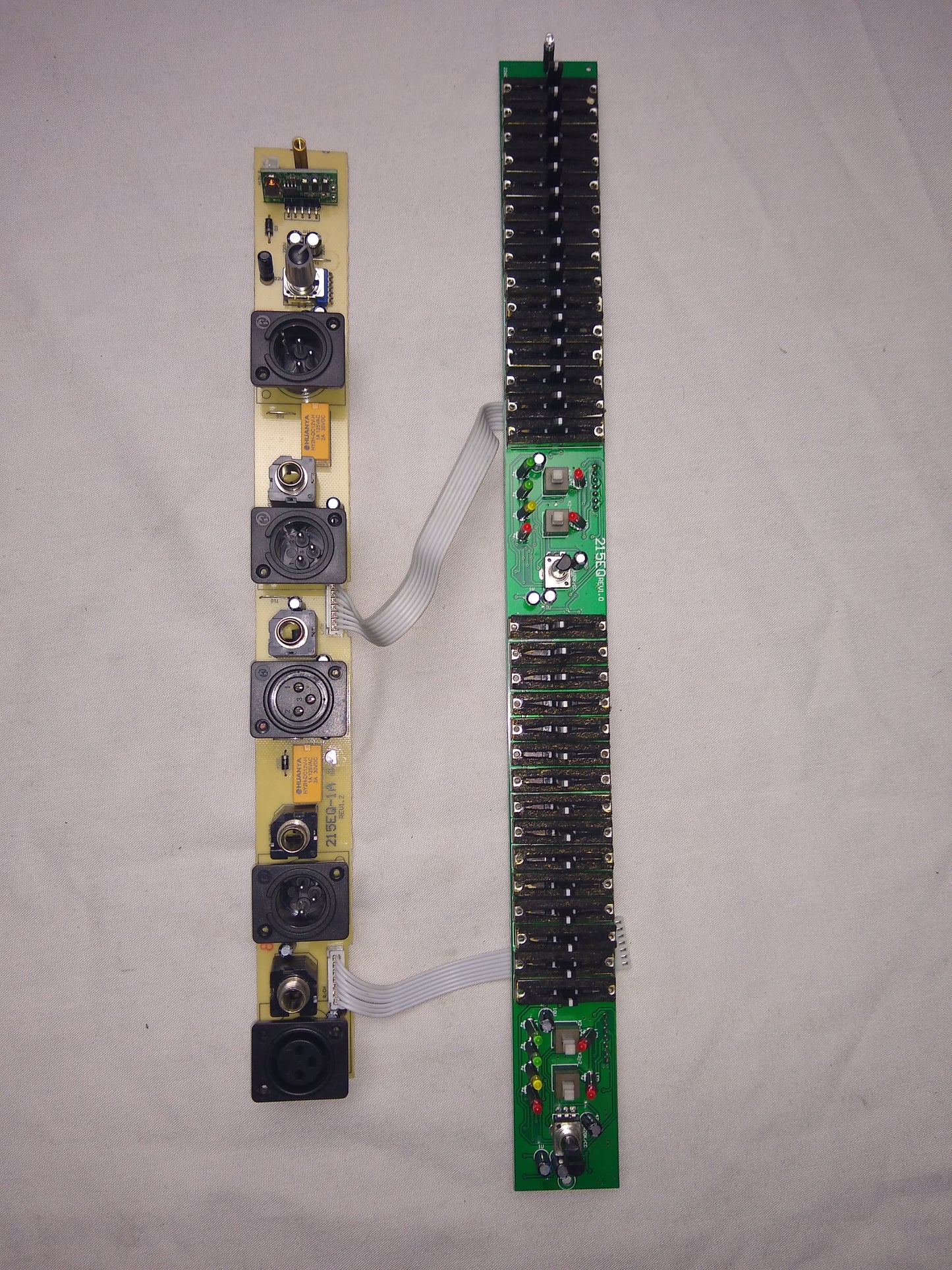 REQ215 FADER BOARD ATTACHED TO INPUT/OUTPUT BOARD