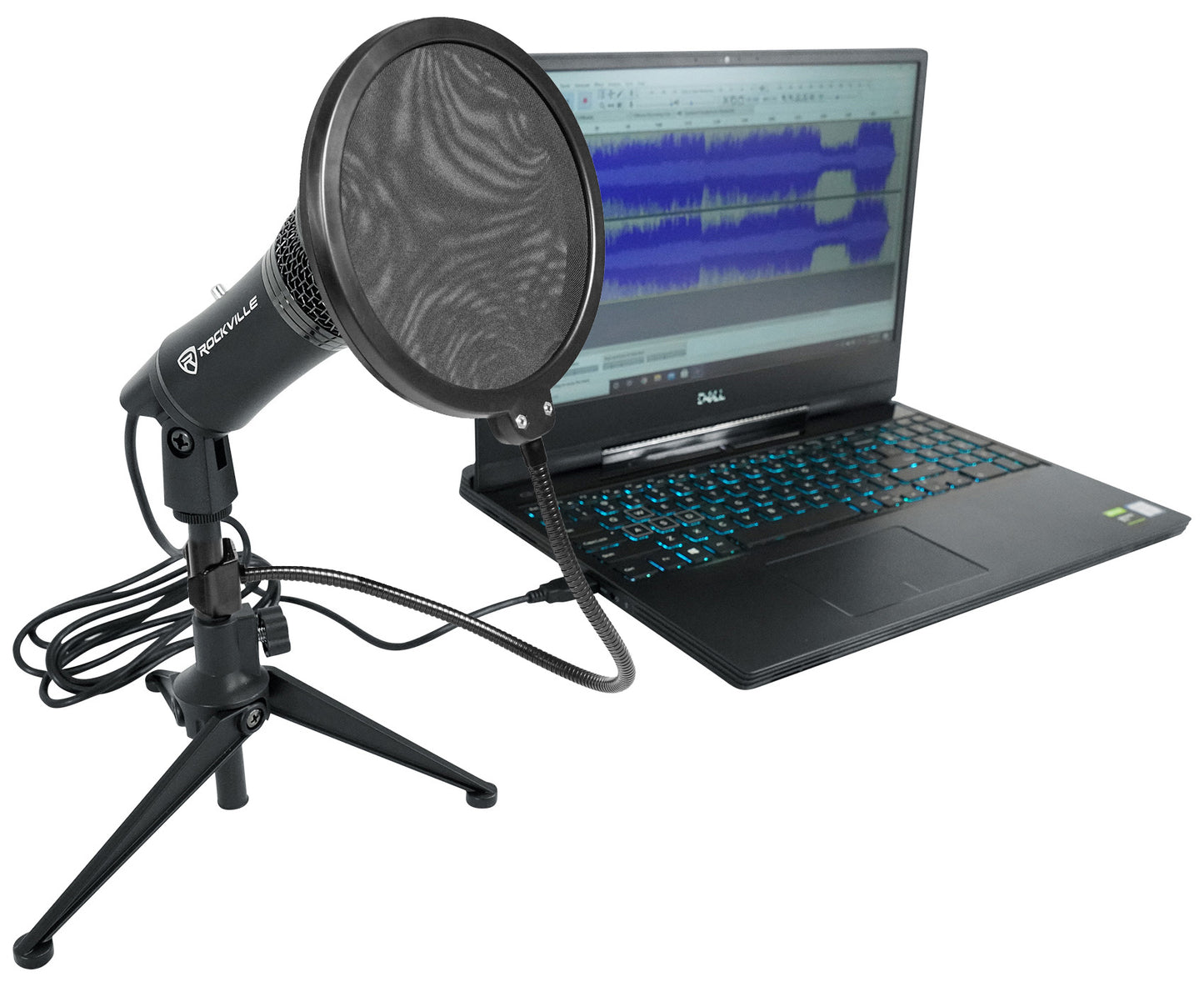 Rockville Z-Stream USB Microphone + RockPop Dual-Screen Filter Bundle
