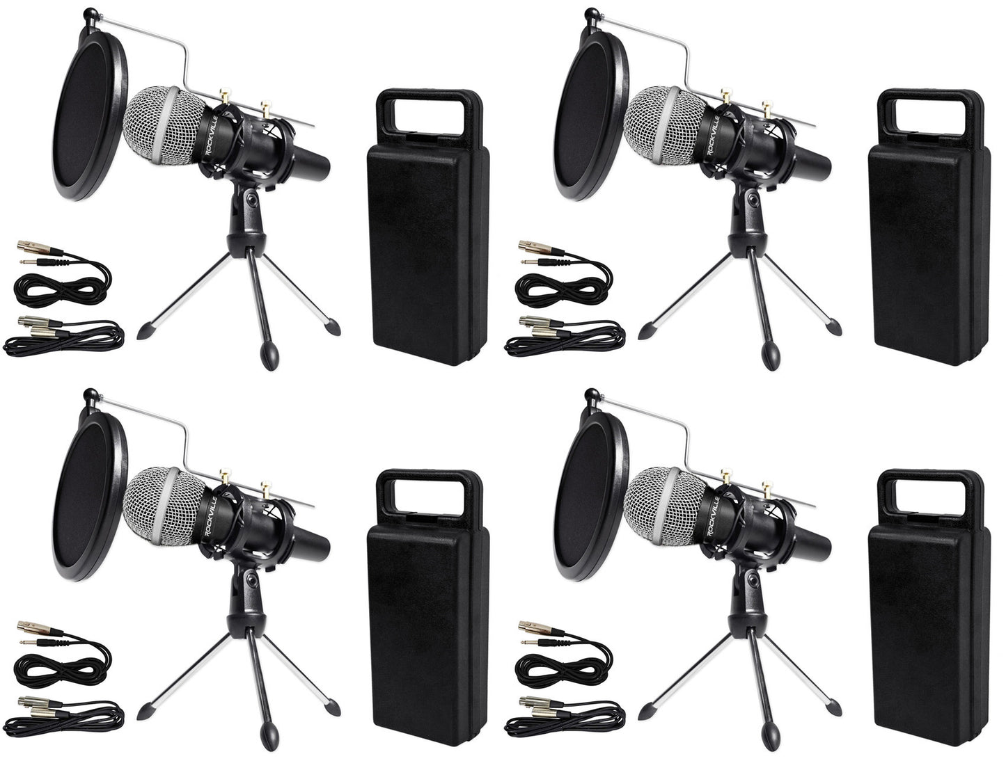 RMC‑XLR 4-Pack + RTMS21 Desktop Stands Bundle