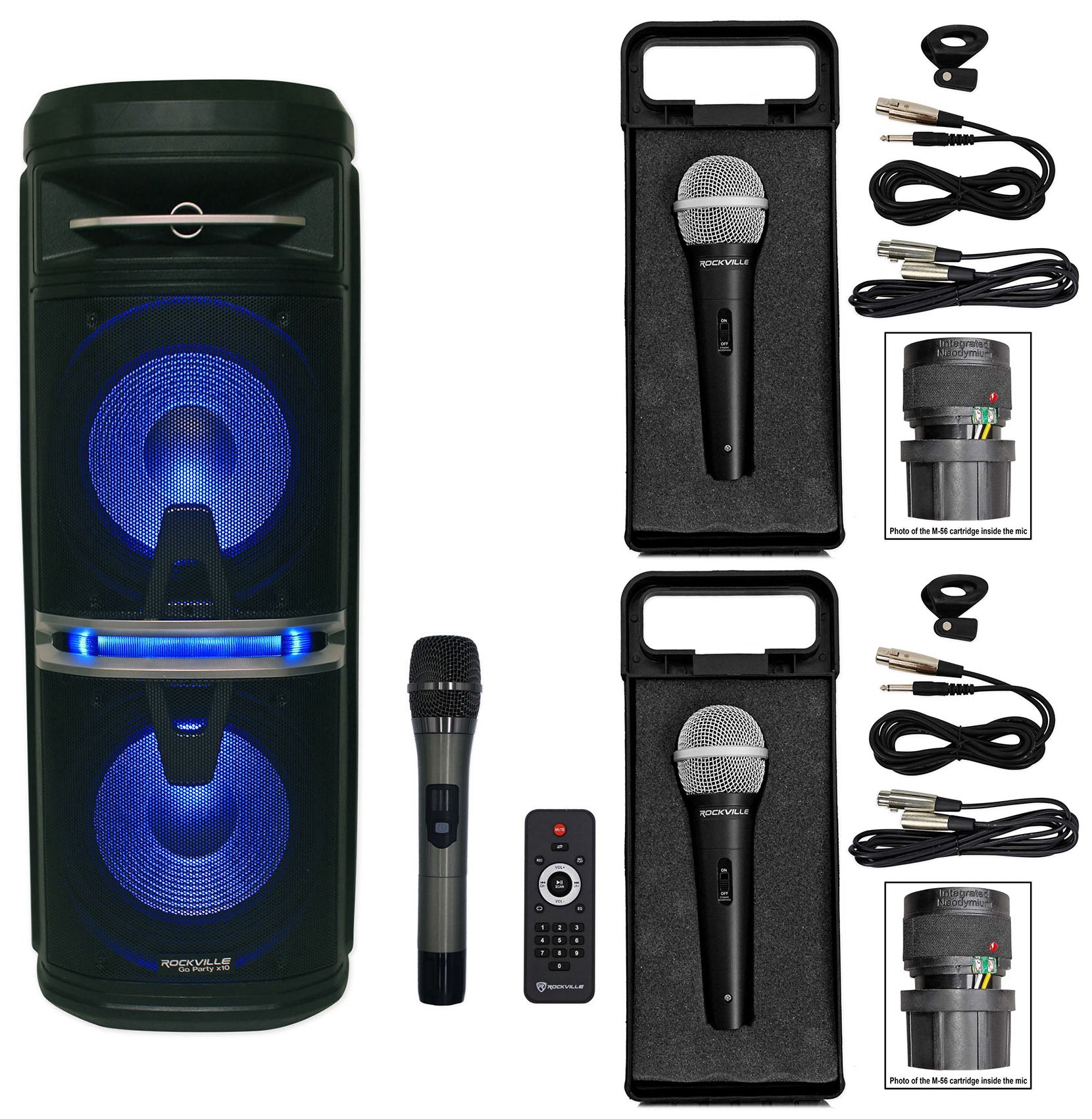 Go Party X10 Karaoke System with 3 Microphones