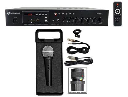 RCS80-1 60W Amplifier + RMC-XLR Wired Microphone Bundle