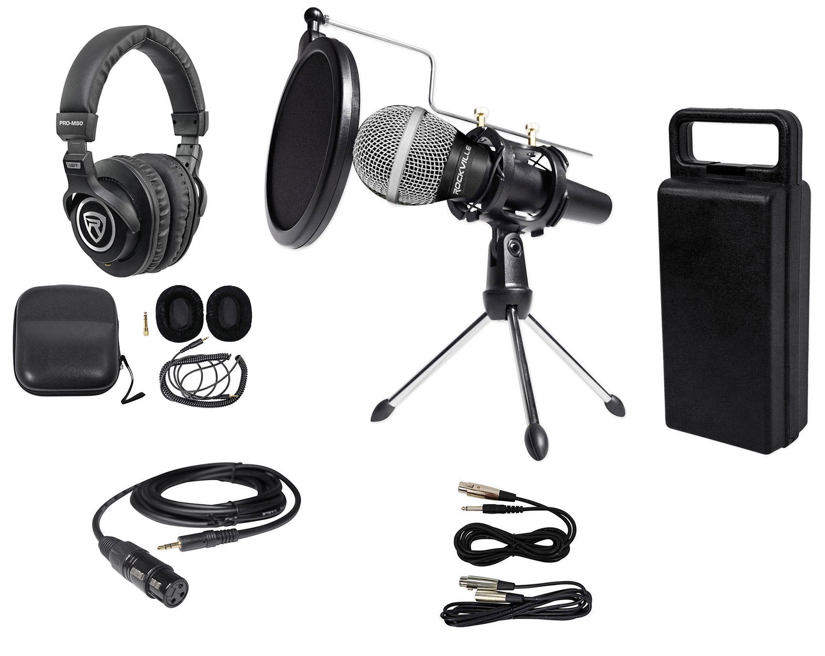 RMC‑XLR Wired Mic + RTMS21 Tripod + PRO‑M50 Headphones Bundle