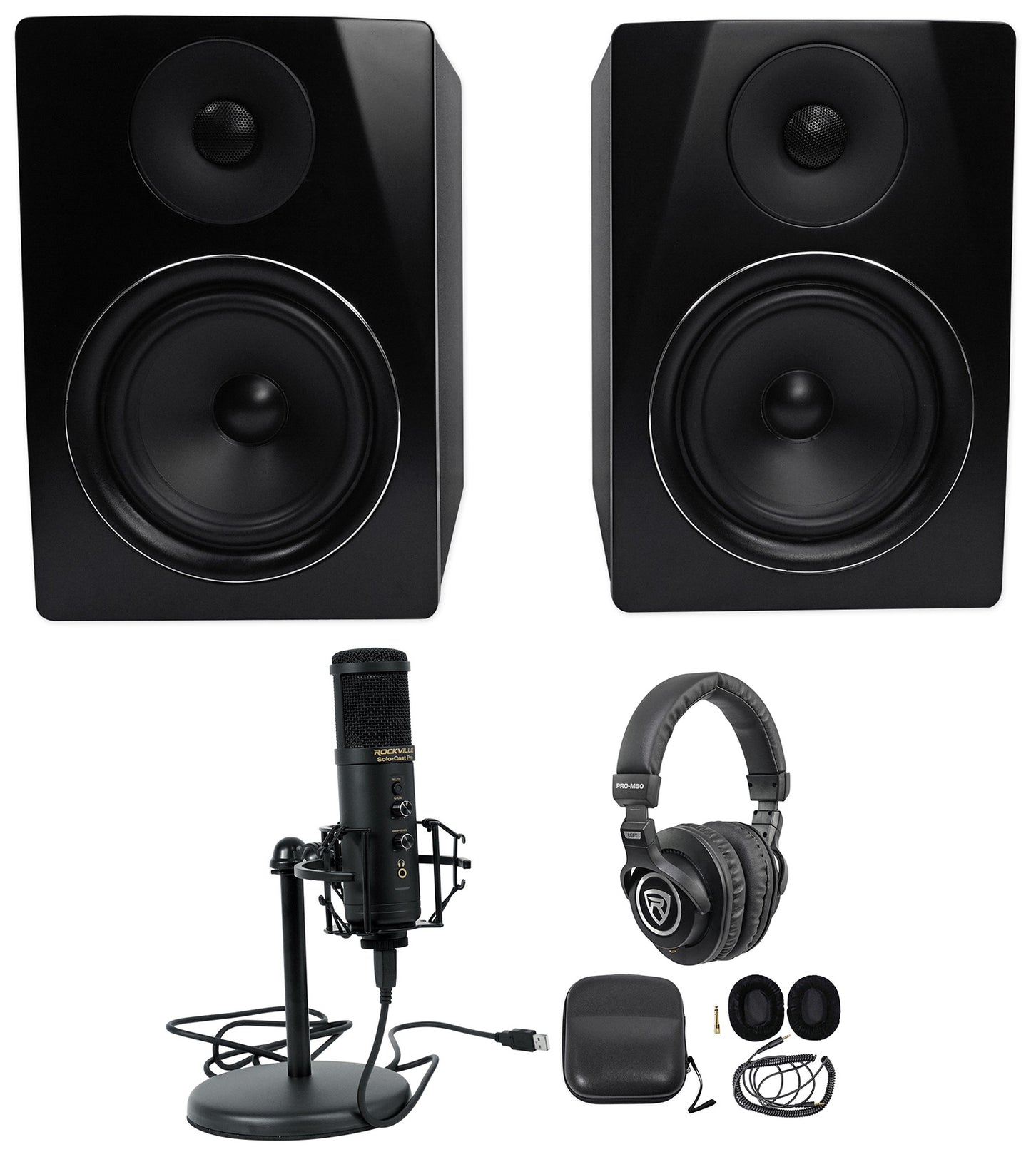 APM6B Black + Solo-Cast Pro USB Mic Bundle
