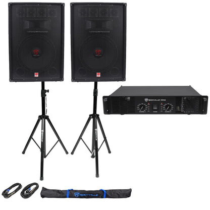 RSG15.4 2-Pack + RPA9 Amp + Stands & Cables Bundle