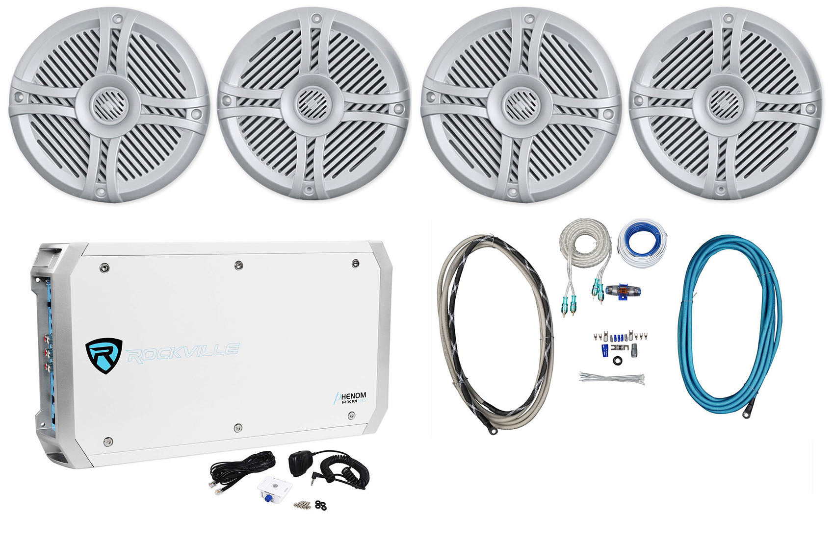 RMSTS65S 6.5" Speakers 2-Pair + RXM-S6 Amp + RMWK4 Amp Kit Bundle