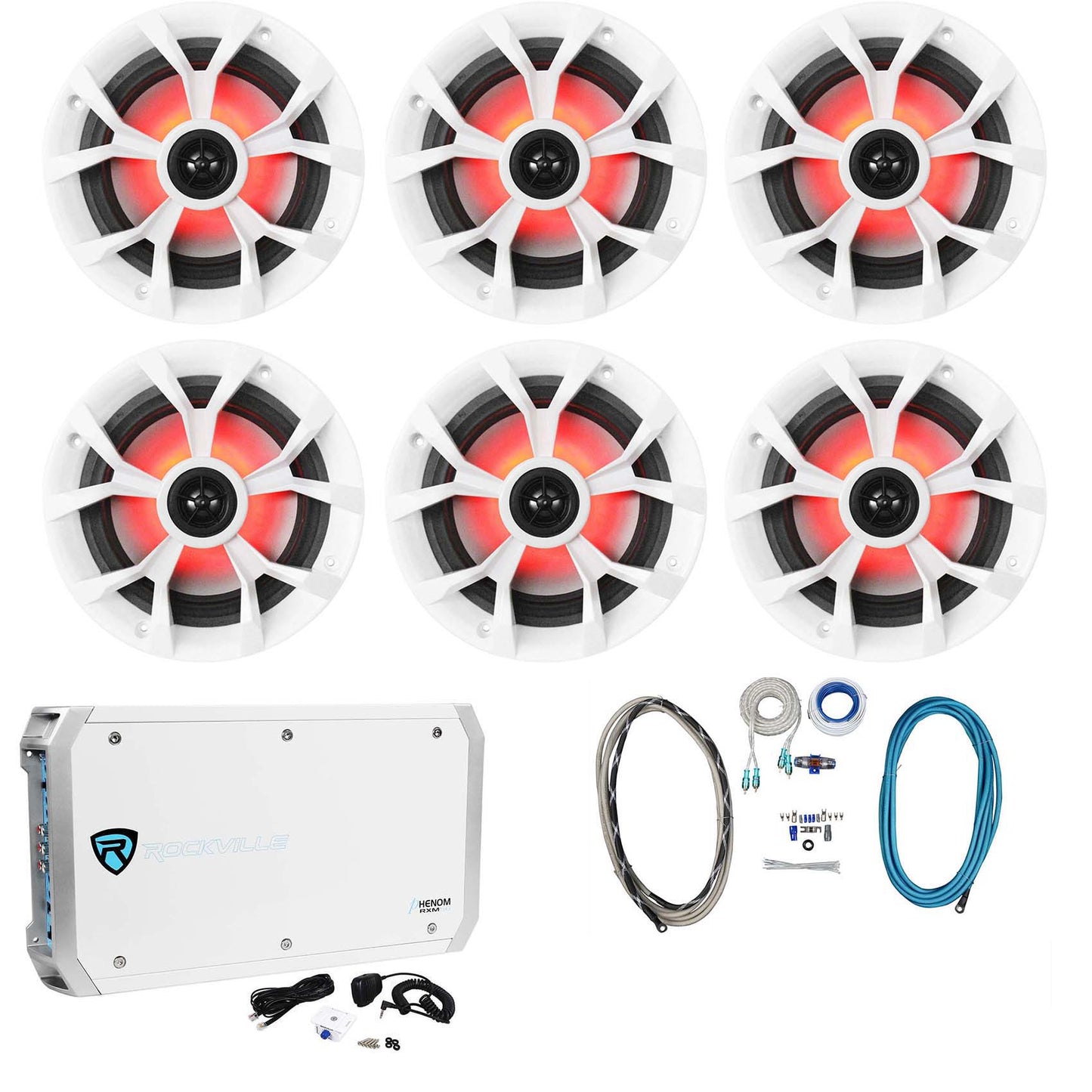 RKL65MBW 6-Pack + RXM-S6 Amplifier + RMWK4 Install Kit Bundle