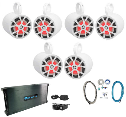 RKL80MW White 6-Pack + DBM65 6‑Channel Amp Bundle