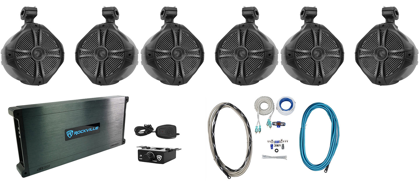 RWB90 Black 6-Pack + DBM65 Marine Amplifier Bundle