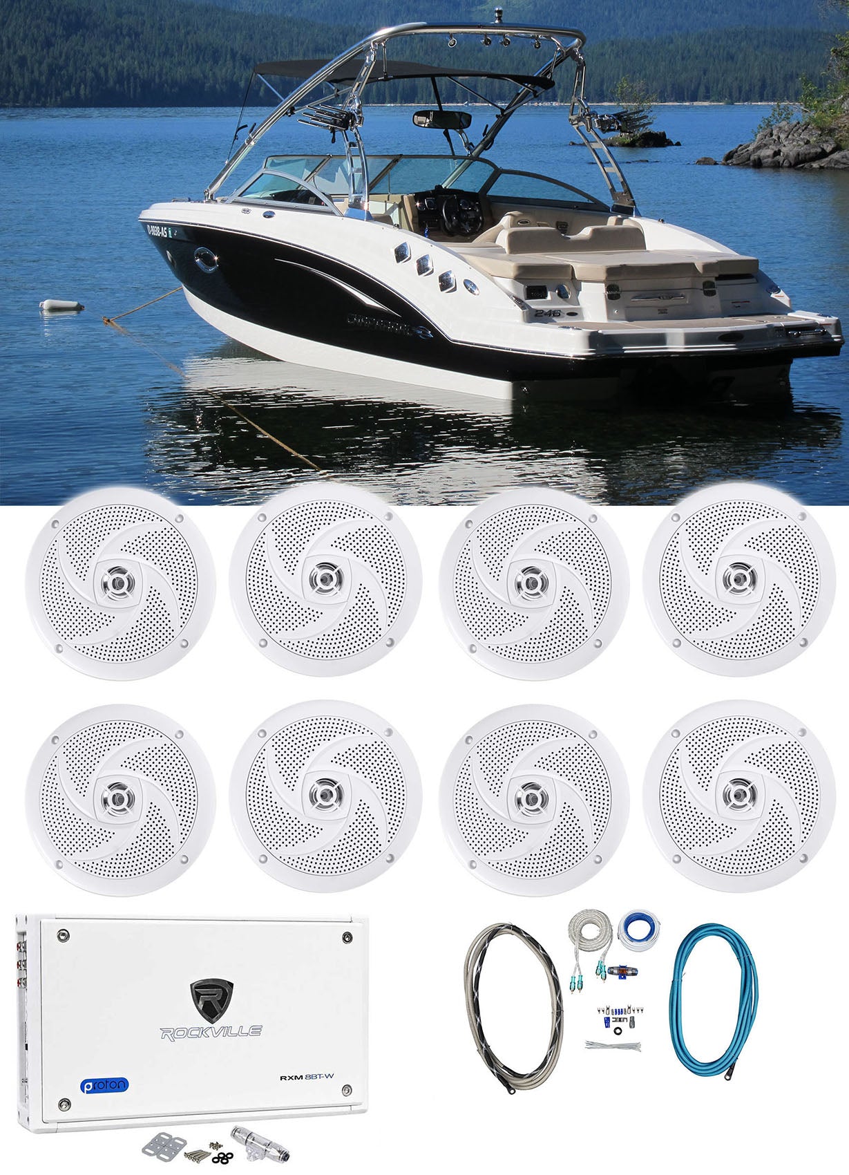 4-Pair RSM65W+RXM8BTW BOAT