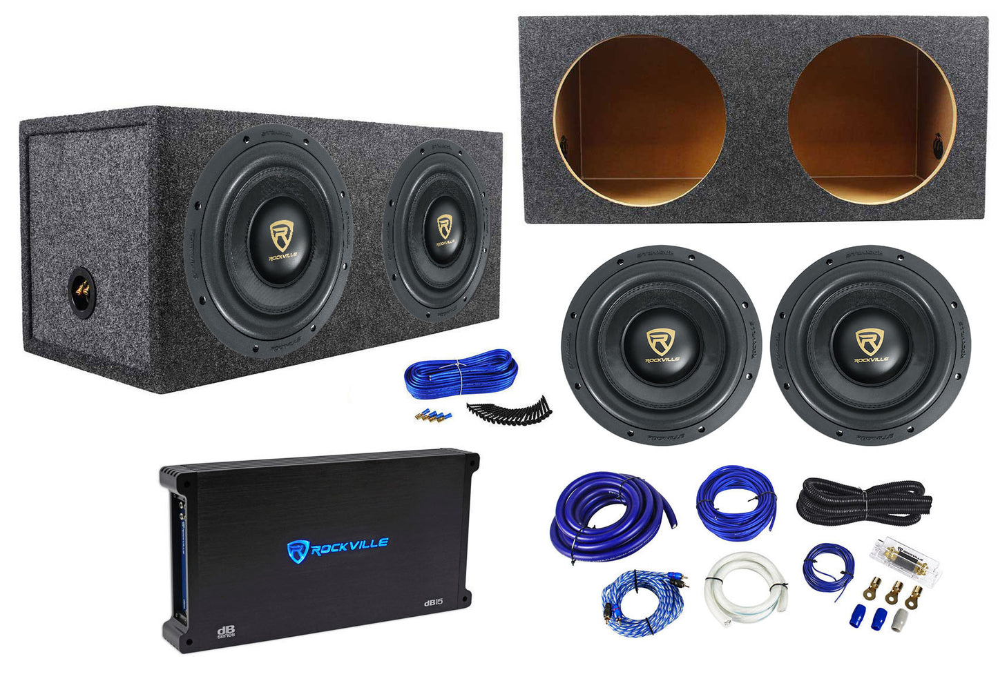 W10 K9 Series 10" Subwoofers 2-Pack + dB15 Amplifier Bundle