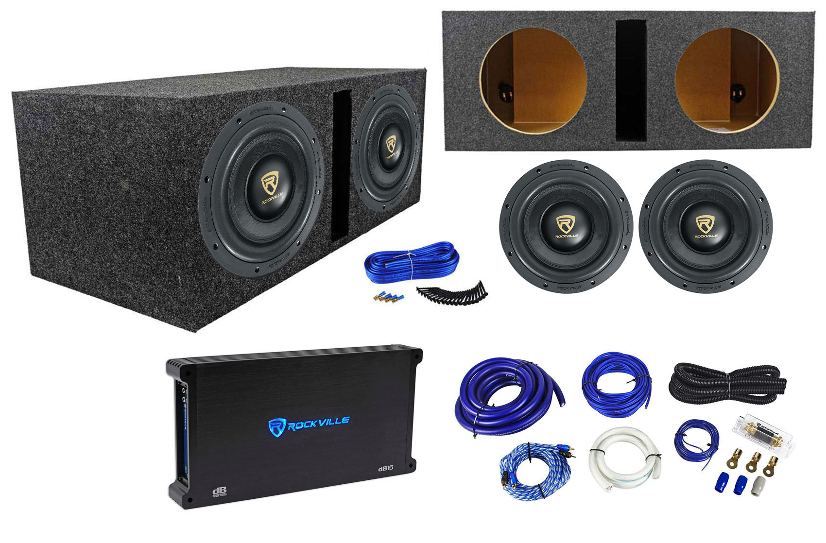 W10 K9 Series 10" Subwoofers 2-Pack + dB15 Amplifier Bundle