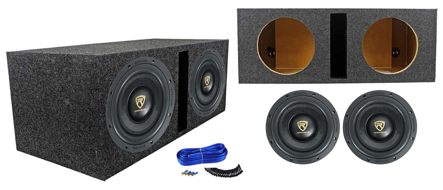 K9 Series 10" D2 V3 Subwoofer 2-Pack + Dual 10" Vented Enclosure Bundle