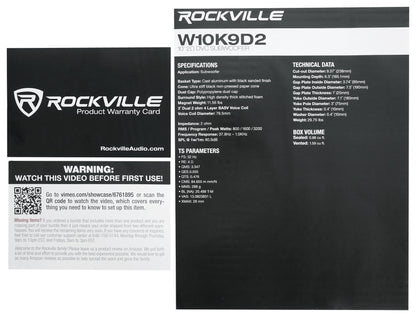 K9 Series 10" D2 V3 Subwoofer 2-Pack + Dual 10" Vented Enclosure Bundle