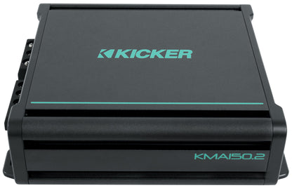 KICKER 48KMA1502 150 Watt 2-Channel Marine Boat Amplifier+Amp Kit KMA150.2