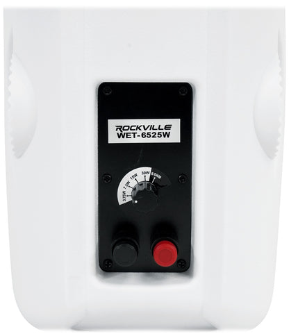 WET-6525W White 6-Pack + RCS180-6 6-Zone 180W Amp Bundle