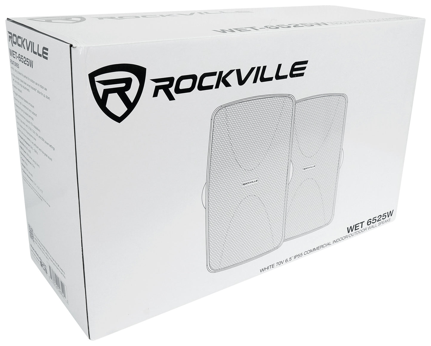WET-6525W White 6-Pack + RCS180-6 6-Zone 180W Amp Bundle