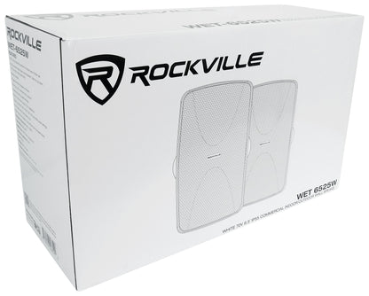 WET-6525W White 6-Pack + RCS180-6 6-Zone 180W Amp Bundle