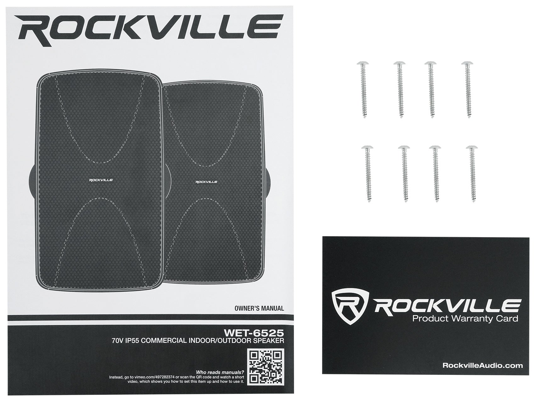 WET-6525 White 8-Pack + RCS350-6 Amplifier Bundle