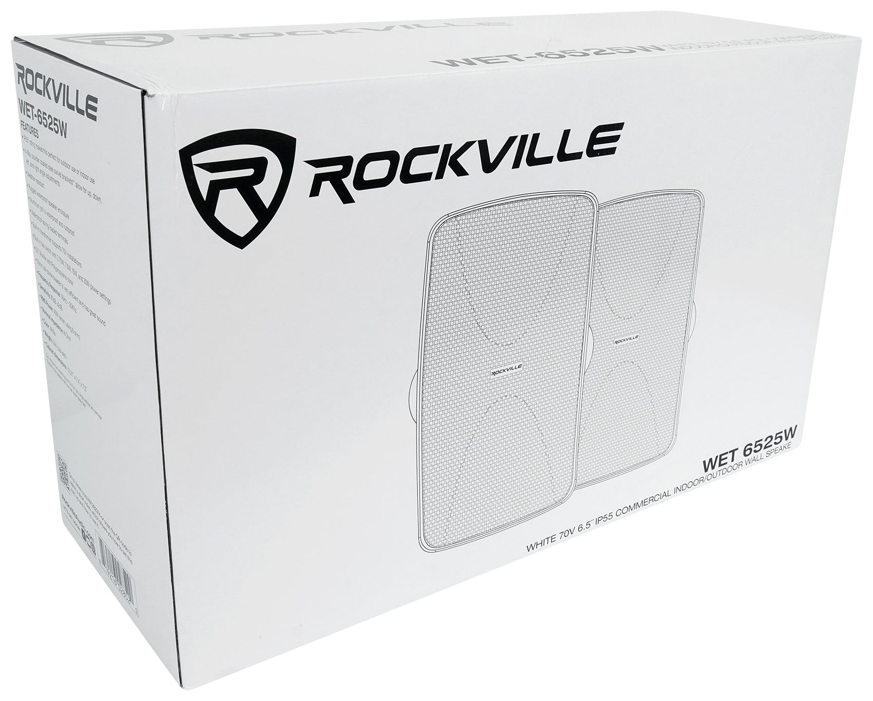 WET-6525 White 8-Pack + RCS350-6 Amplifier Bundle