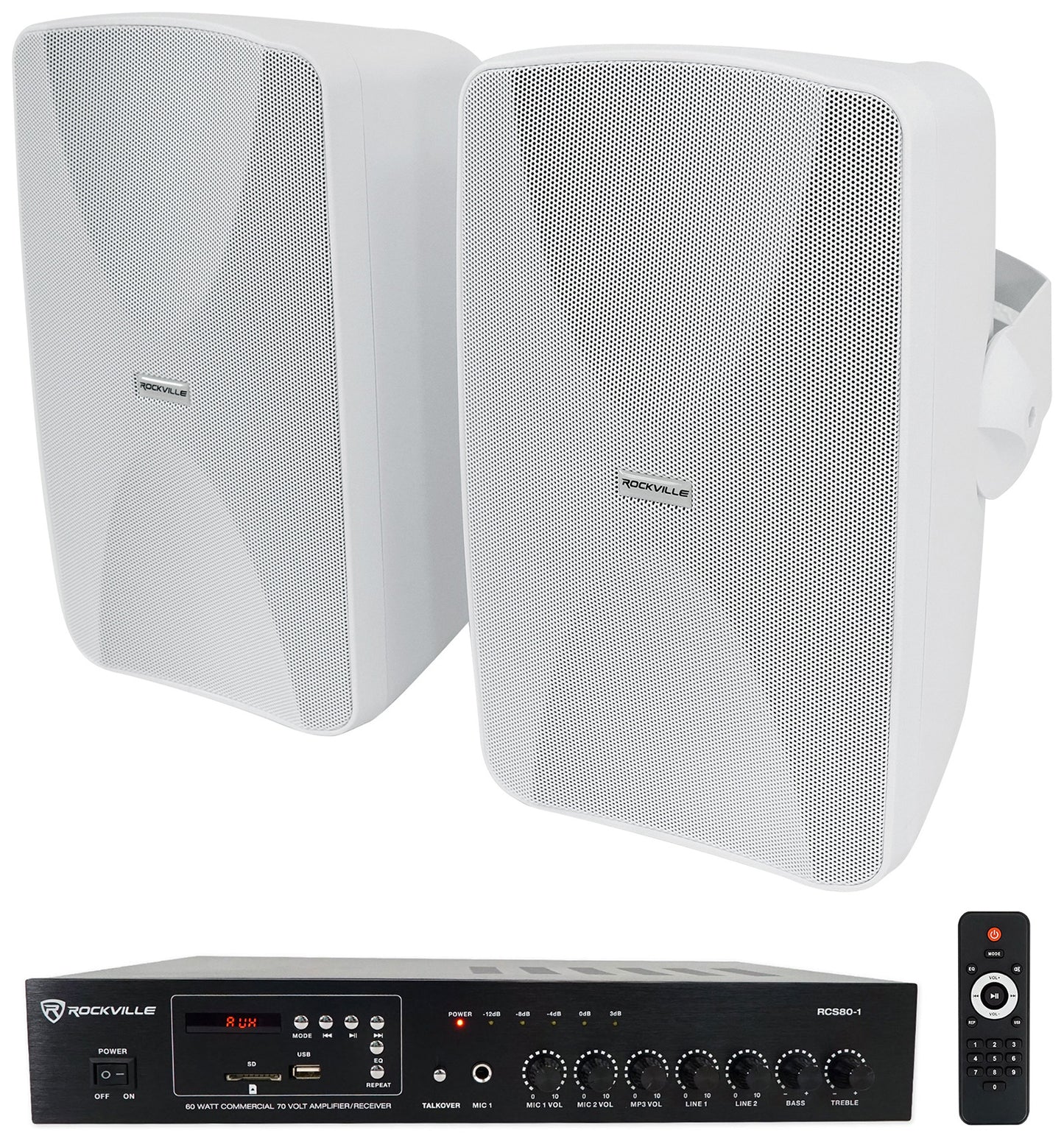 RCS80-1 + WET-6525W White Speakers Bundle