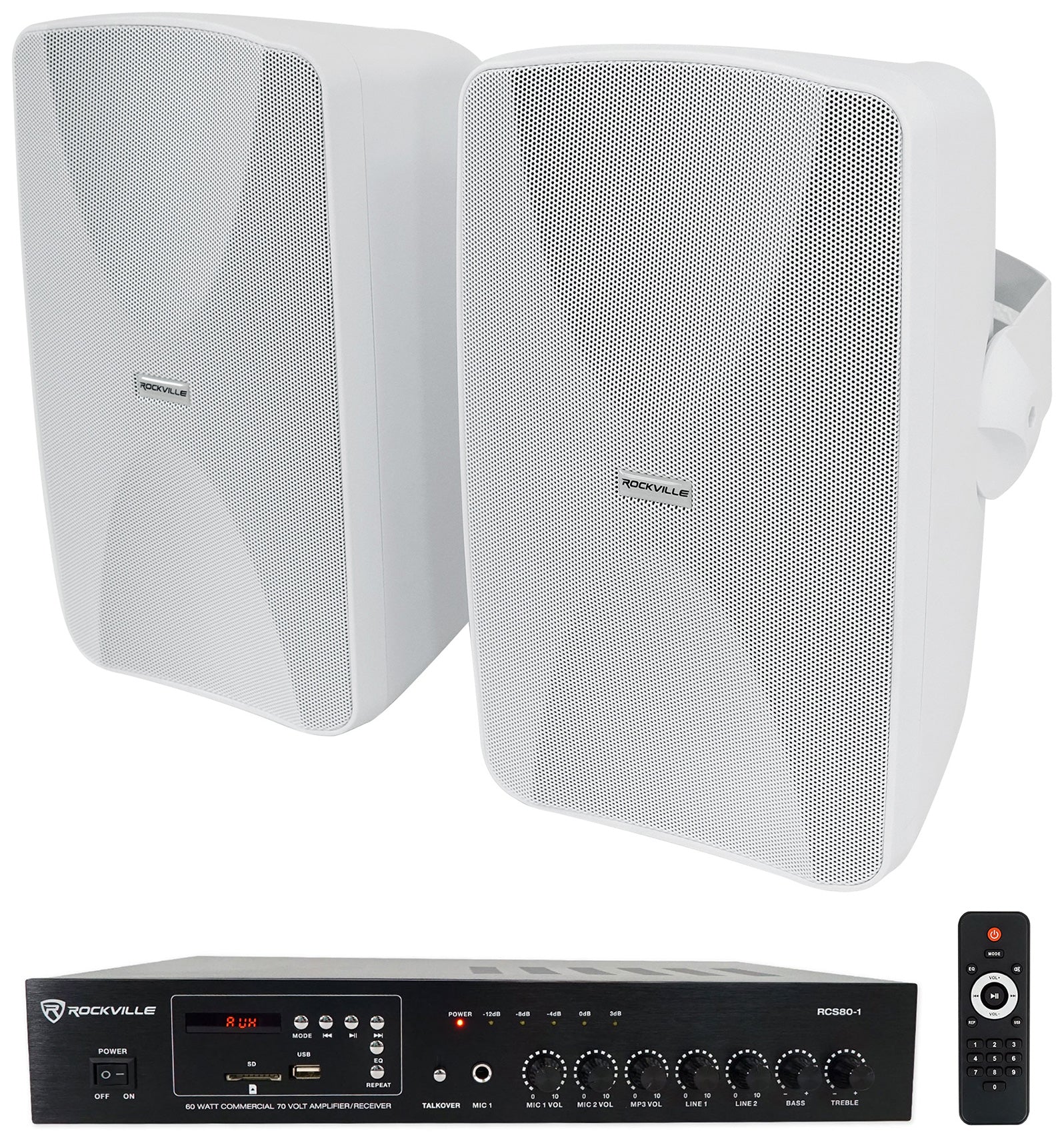 RCS80-1 + WET-6525W White Speakers Bundle
