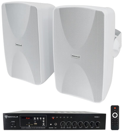 RCS80-1 + WET-6525W White Speakers Bundle