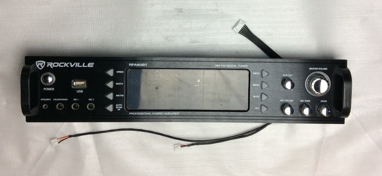 RPA60BT COMPLETE FRONT PANEL WITH CONTROLS, DISPLAY, INPUTS, MP3 MODULE