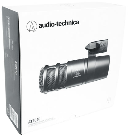 Audio Technica AT2040 Microphone Broadcast Podcast Podcasting Mic + Headphones
