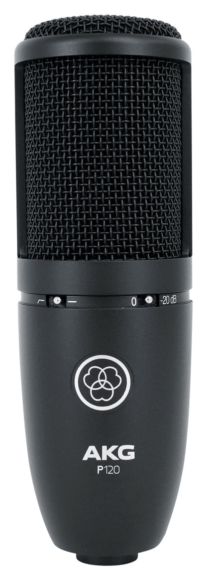 AKG P120 Studio Condenser Recording/Live Streaming Microphone Mic + Headphones