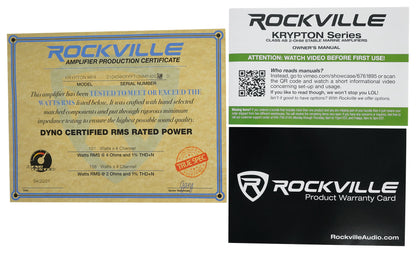 KRYPTON MF4 Marine Amplifier + 4 AWG Kit + 25' Marine RCA Bundle