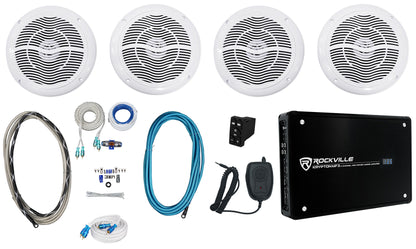 KRYPTON MF3 Amp + (2) Pairs RMC65W Speakers + RockerBT + Marine Wiring Bundle