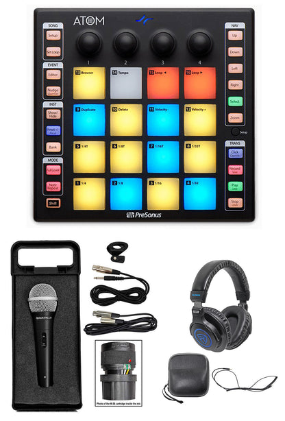 PRESONUS ATOM 16 Pad USB MIDI RGB DJ Controller+Software+Headphones+Mic+Cable