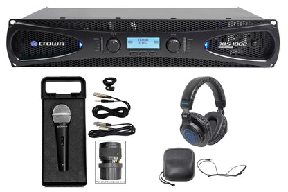 Crown Pro XLS1002 XLS 1002 700 Watt DJ/PA Power Amplifier Amp+Headphones+Mic