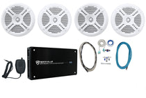 RMSTS65W White 6.5" Marine Speakers 4-Pack + KRYPTON MF4 Amplifier Bundle