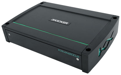 KICKER 48KXMA12002 1200 Watt 2-Channel Marine Boat Amplifier+Amp Kit KXMA1200.2