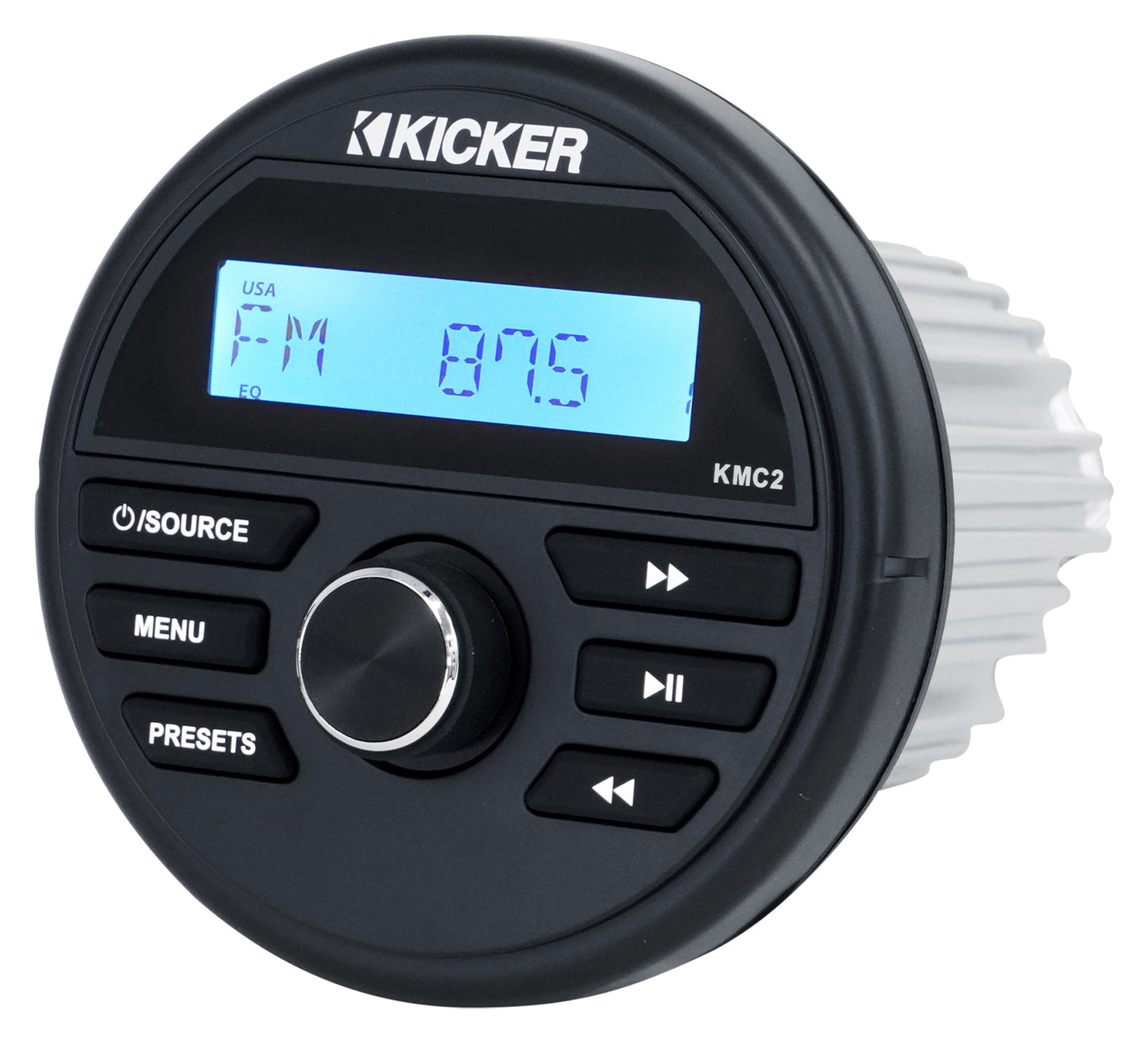 KICKER KMC2 Gauge Hole Digital Media Bluetooth Receiver+(2) 5.25" Black Speakers