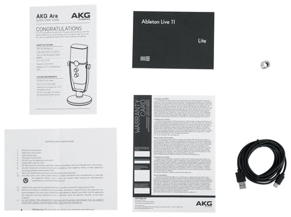 AKG ARA C22 USB Condenser Microphone+Mic Boom Arm For Recording/Podcast/Gamer