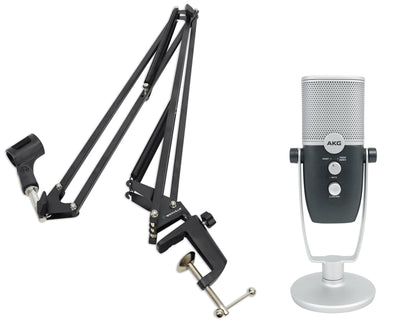AKG ARA C22 USB Condenser Microphone+Mic Boom Arm For Recording/Podcast/Gamer