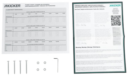 KICKER 48KXMA8008 800 Watt 8-Channel Marine Boat Amplifier+Amp Kit KXMA800.8