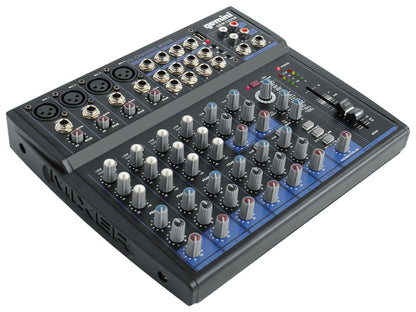 Gemini GEM-12USB 12 Channel Bluetooth Mixer w/USB 12 Ins/2 Bus/3 Band EQ+4) Mics