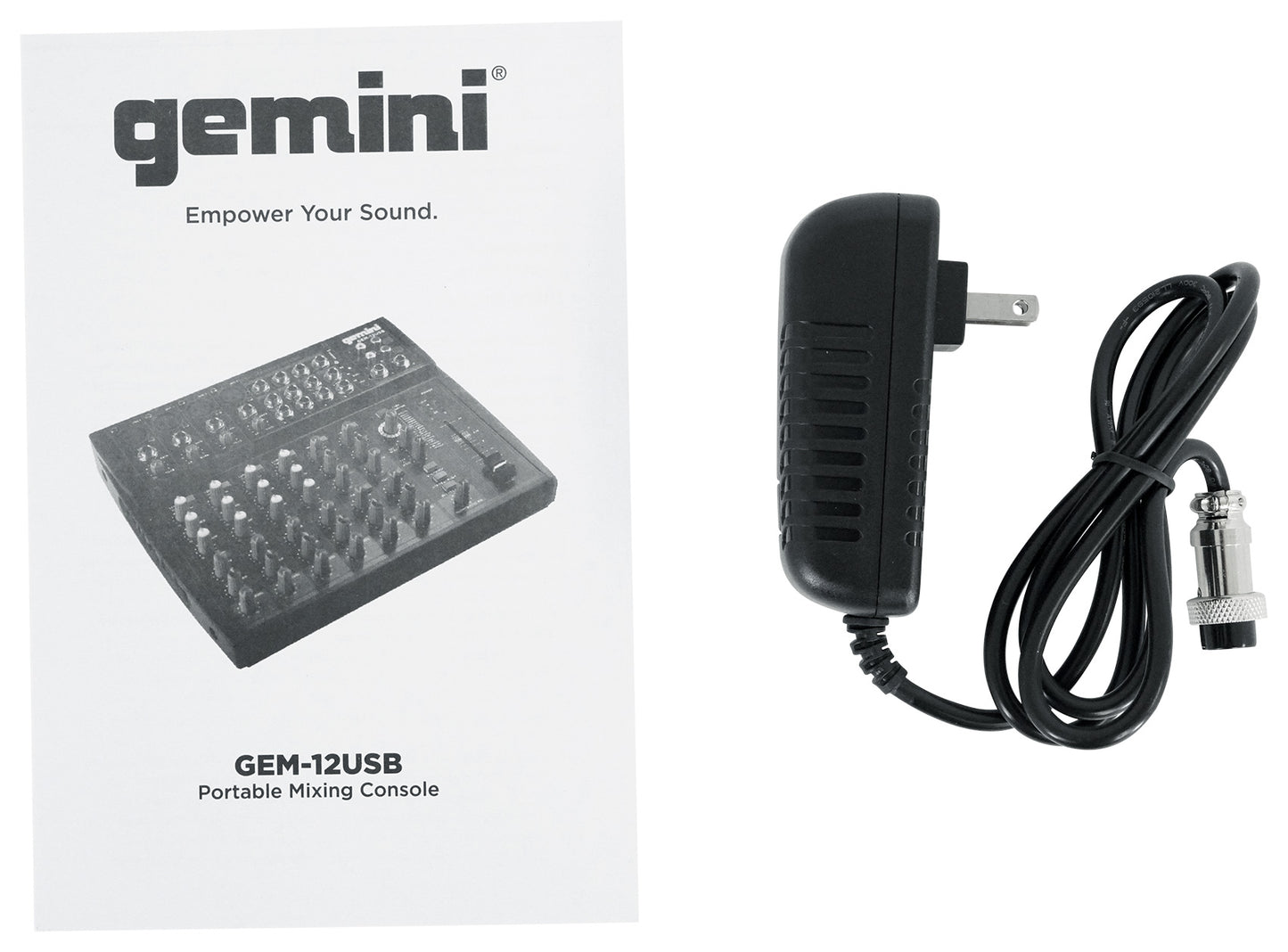 Gemini GEM-12USB 12 Channel Bluetooth Mixer w/USB 12 Ins/2 Bus/3 Band EQ+4) Mics