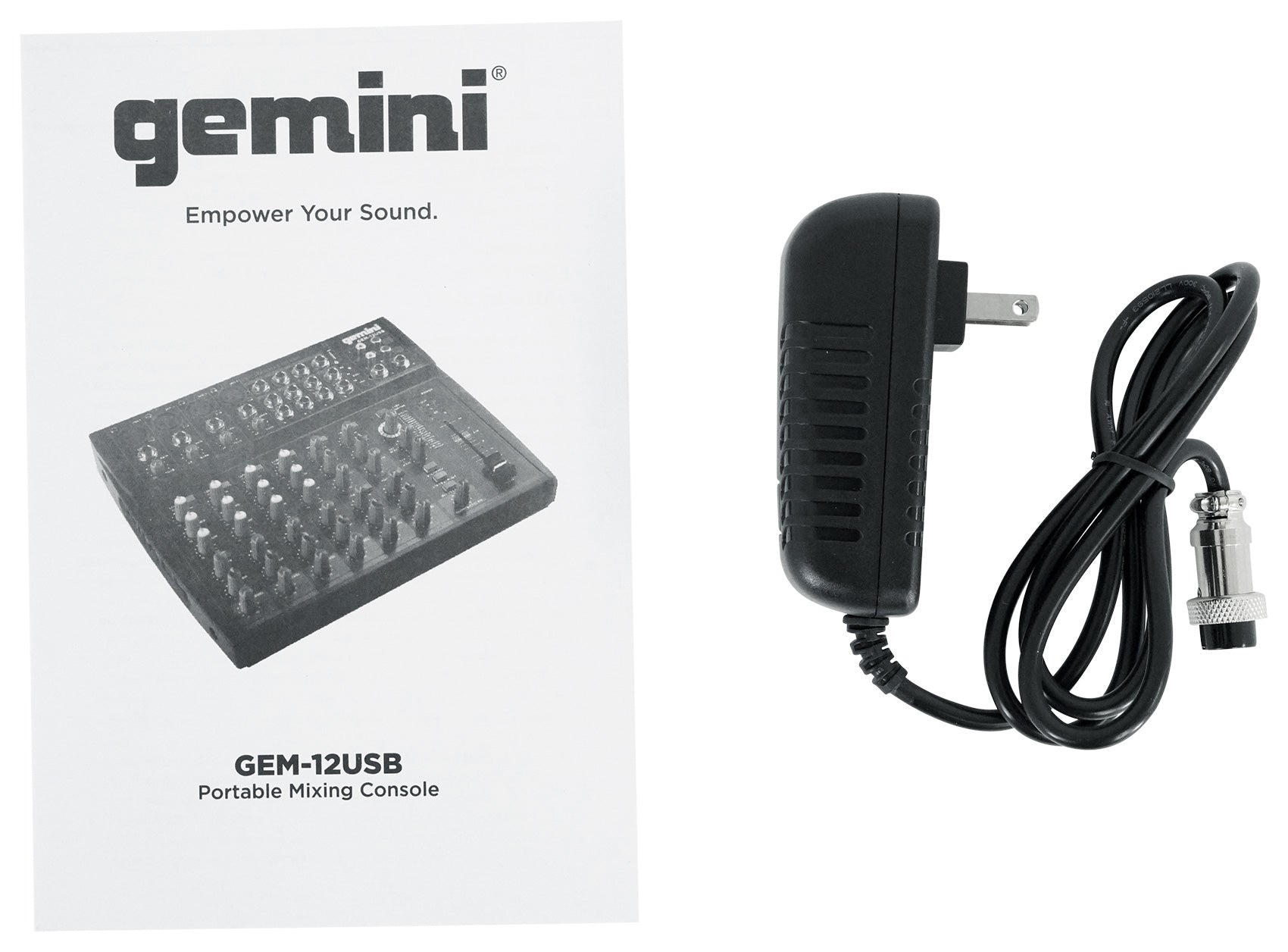 Gemini GEM-12USB 12 Channel Bluetooth Mixer w/USB 12 Ins/2 Bus/3 Band EQ+4) Mics