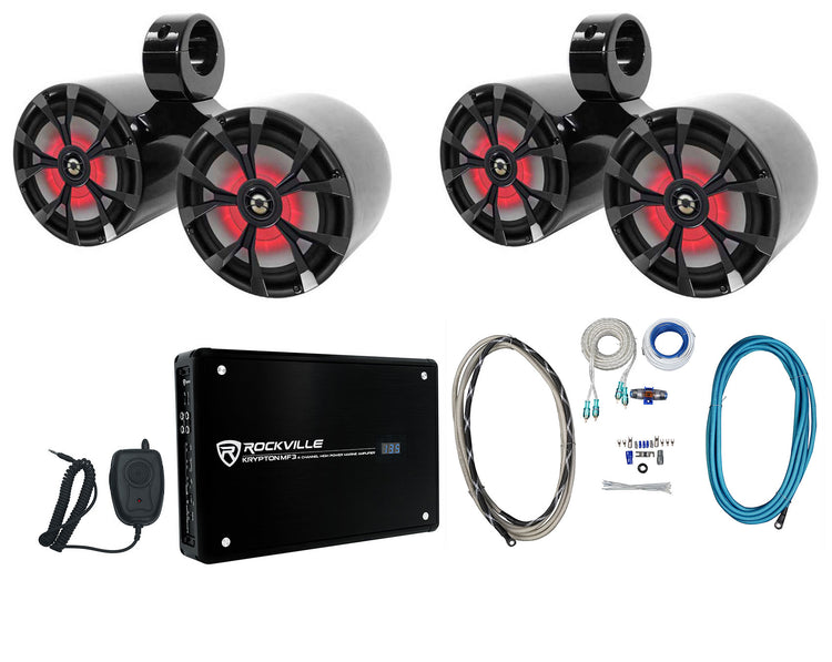 RKL80MB LED 2-Pack + Black Dual 7.7" Cans Bundle