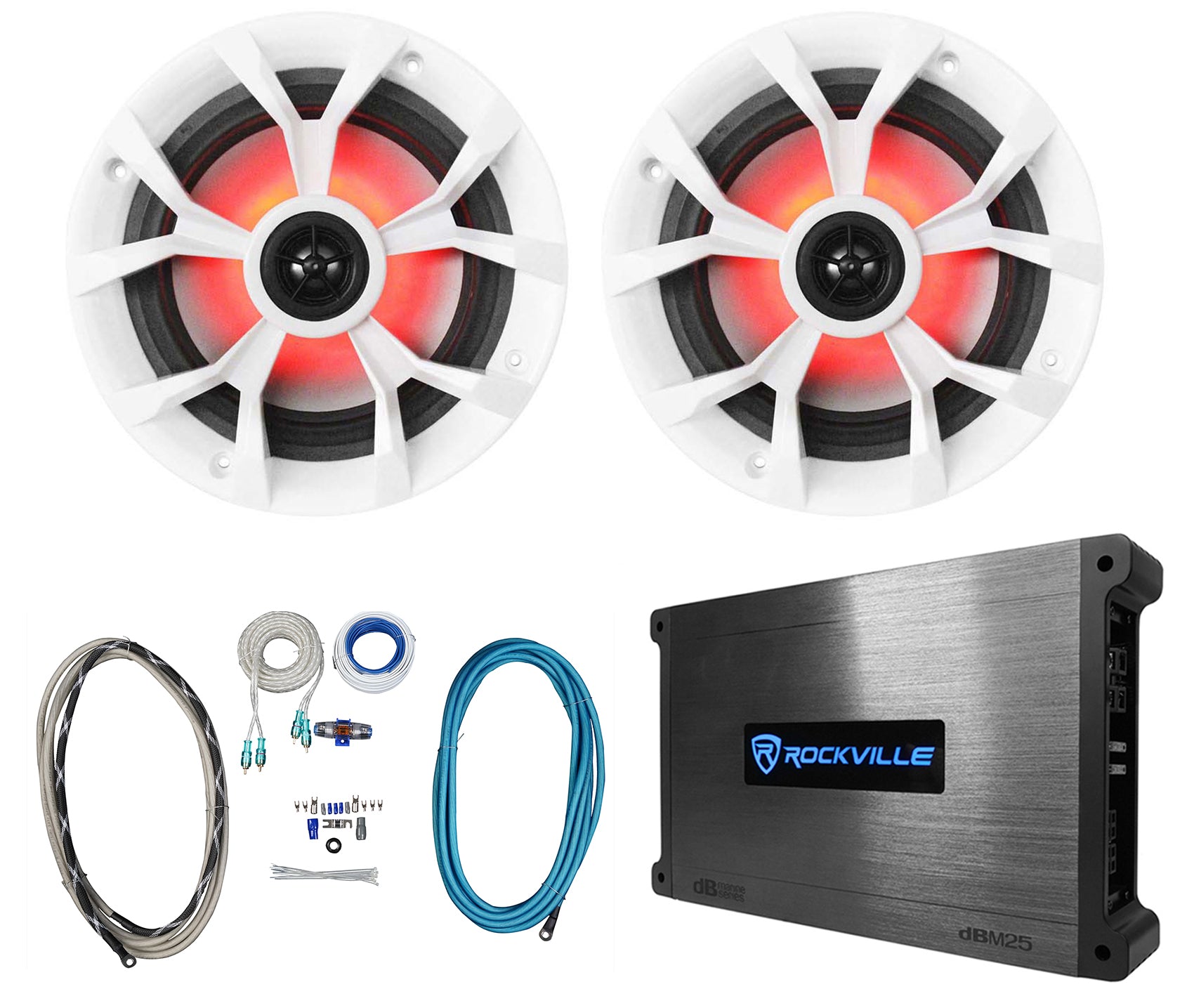 RKL65MBW LED + DBM25 Marine Amplifier Bundle