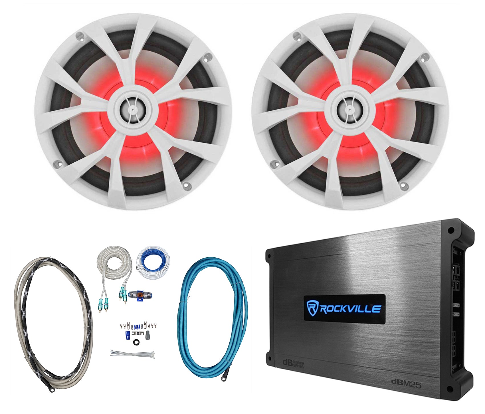 RKL80MW White + DBM25 Marine Amplifier Bundle