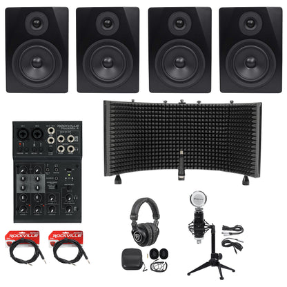 (2) APM5B Black 2-Pack + ROCKMIX 4 Mixer Bundle