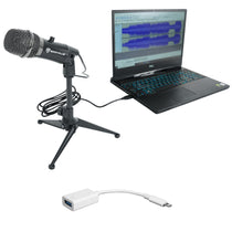 A-STREAM Live Streaming USB Microphone + iUSB Lightning Adapter Bundle